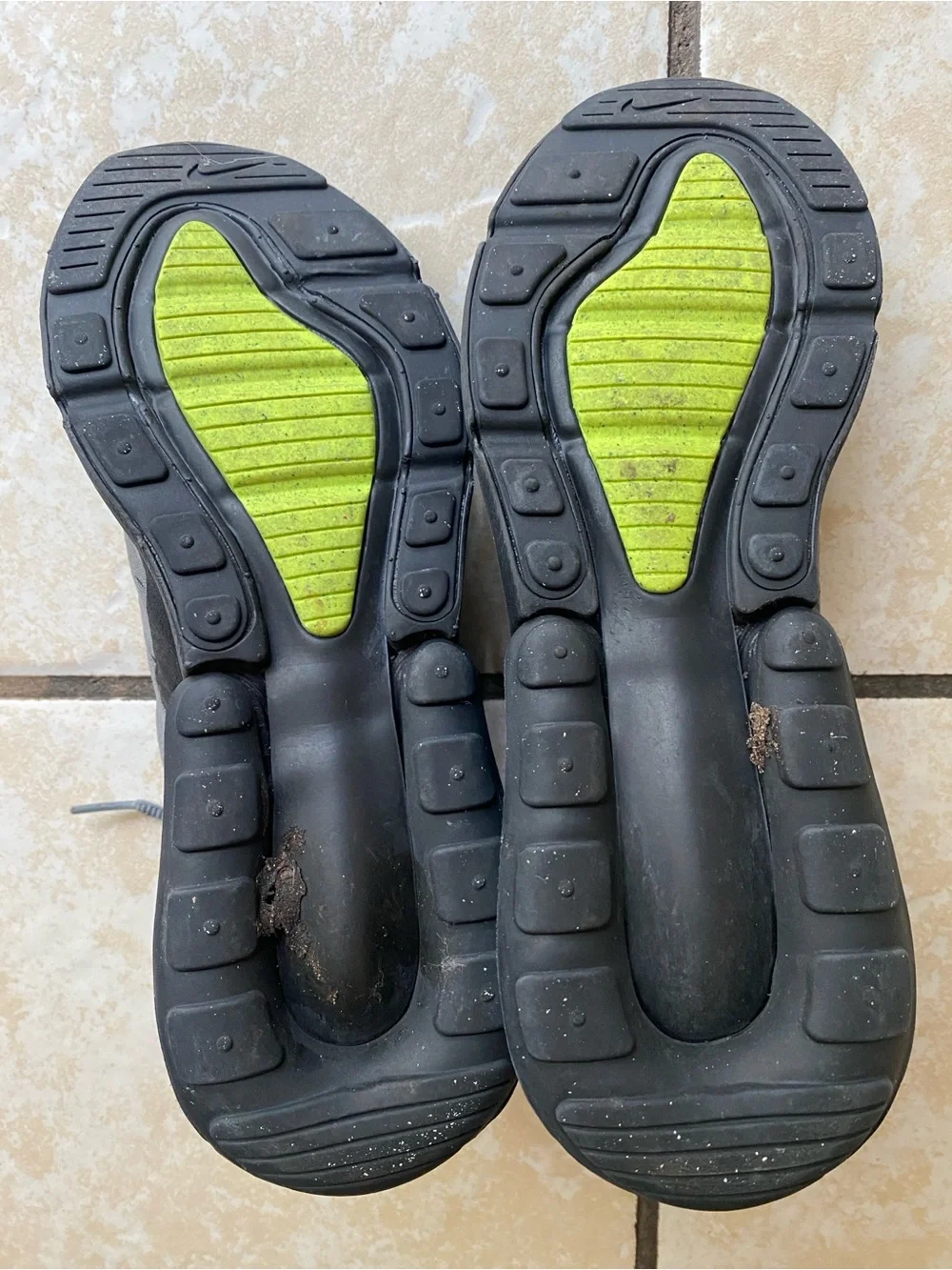 Nike Air Max 270 Gray & Volt Athletic Sneakers